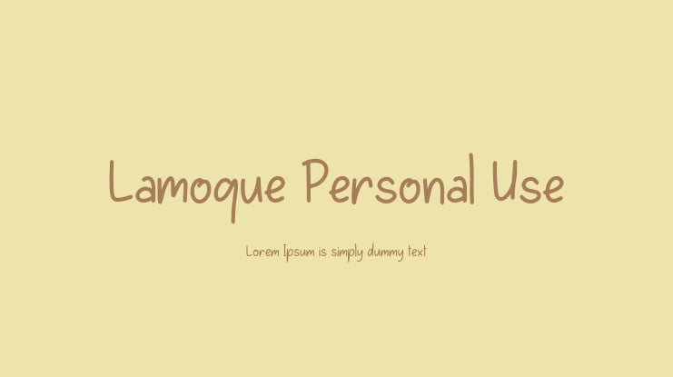 Lamoque Personal Use Font