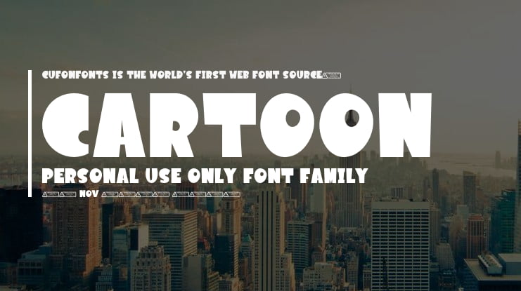 Cartoon PERSONAL USE ONLY Font