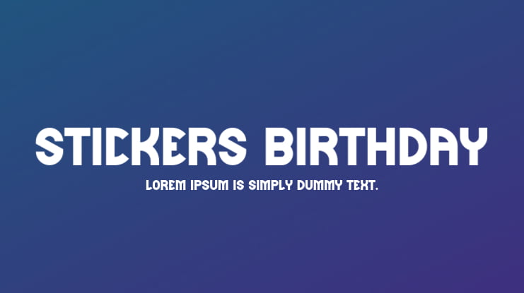 Stickers Birthday Font