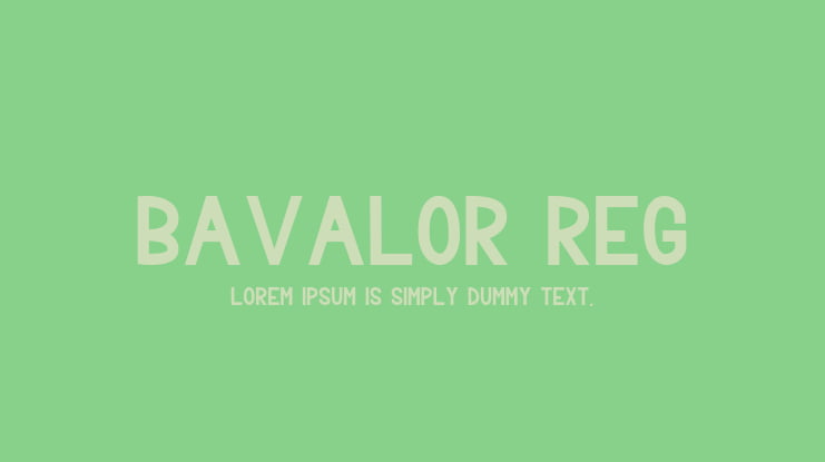 Bavalor Reg Font