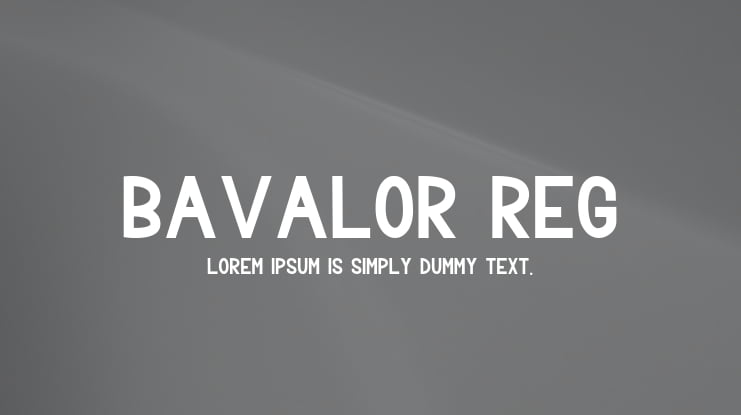 Bavalor Reg Font