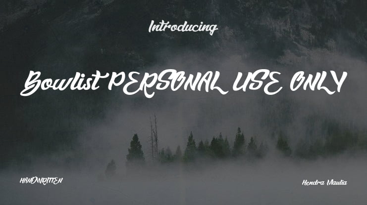 Bowlist PERSONAL USE ONLY Font