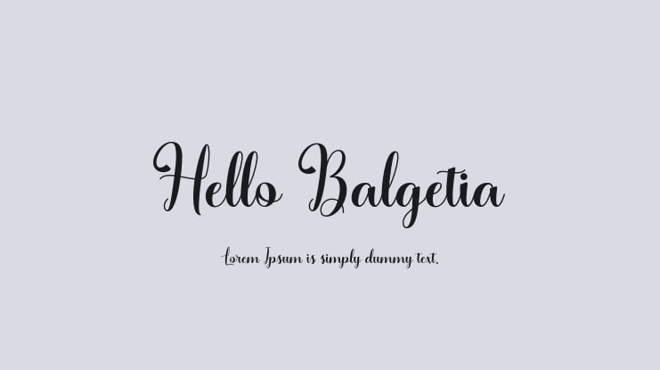 Hello Balgetia Font