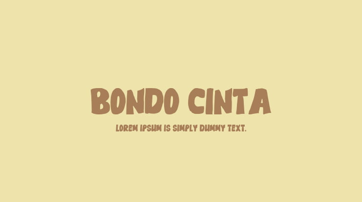 BONDO CINTA Font