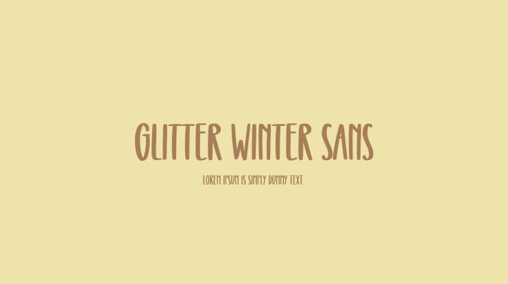 Glitter Winter Sans Font Family