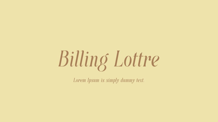 Billing Lottre Font