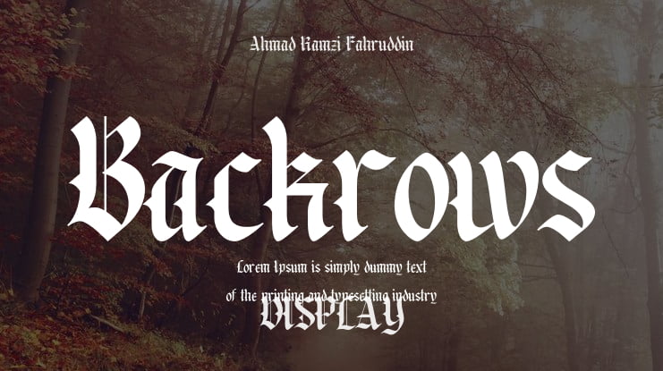 Backrows Font Family