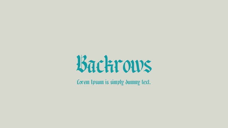 Backrows Font Family