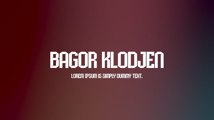 Bagor Klodjen Font