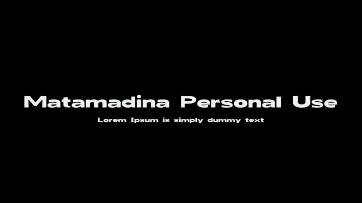 Matamadina Personal Use Font