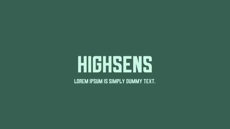 HIGHSENS Font