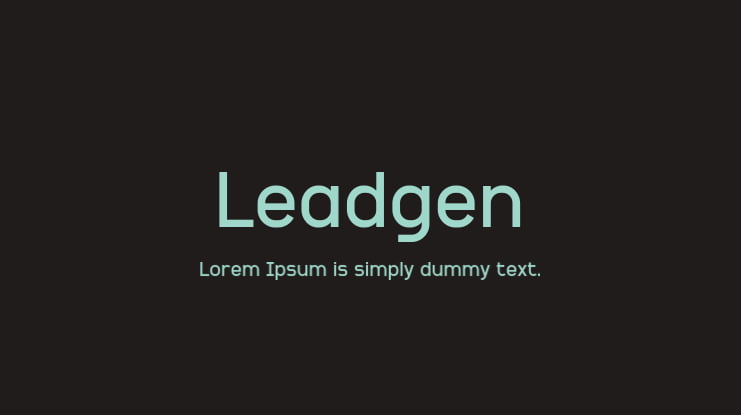 Leadgen Font