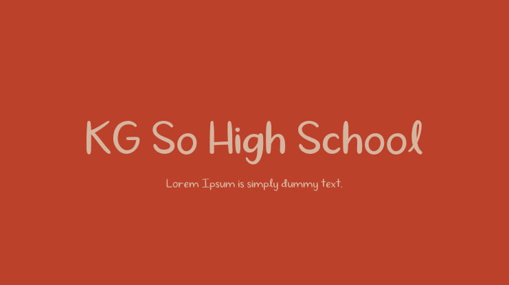 KG So High School Font Family