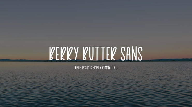 Berry Butter Sans Font Family