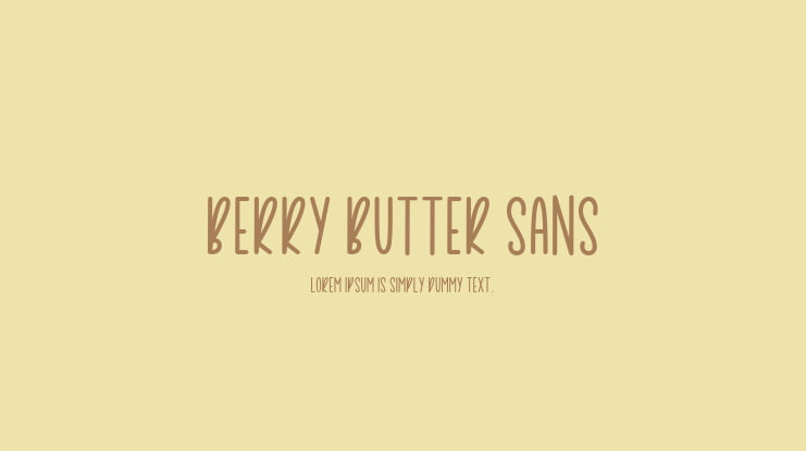 Berry Butter Sans Font Family