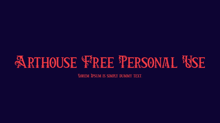 Arthouse Free Personal Use Font