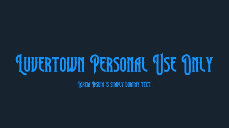 Luvertown Personal Use Only Font