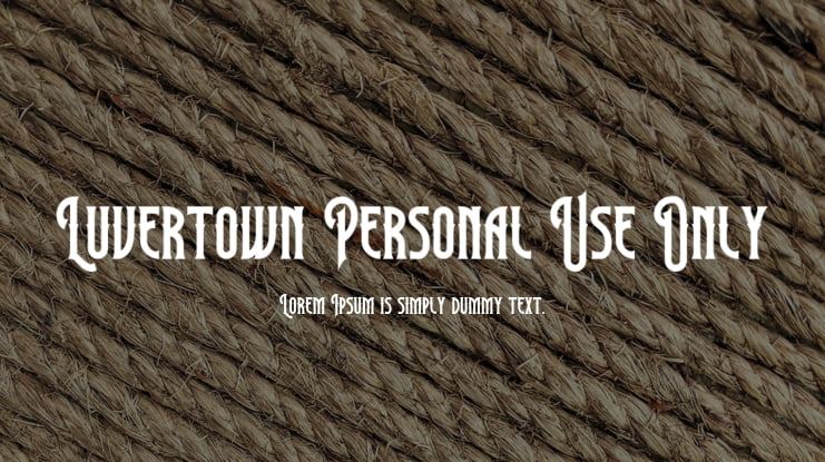 Luvertown Personal Use Only Font