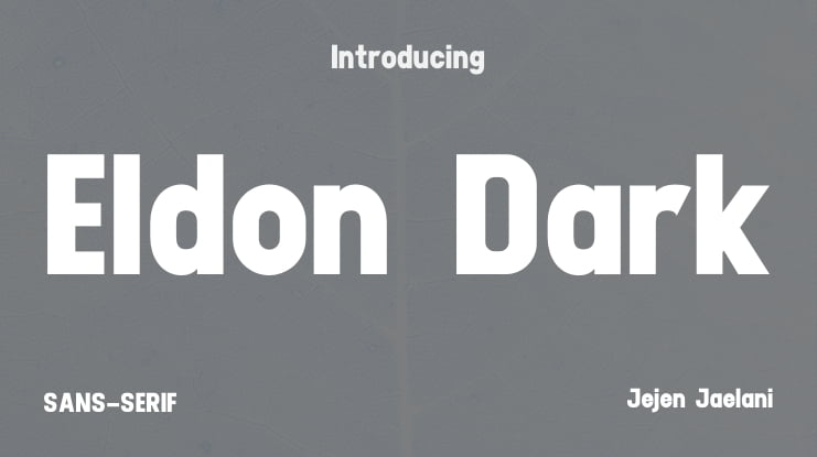 Eldon Dark Font