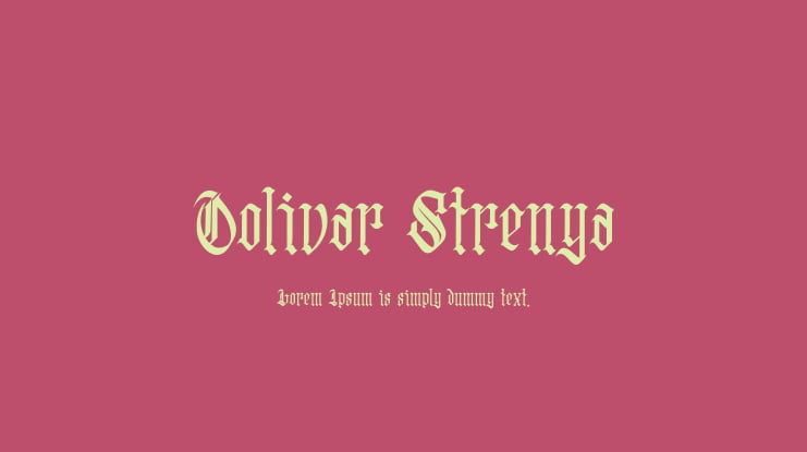 Oolivar Strenya Font