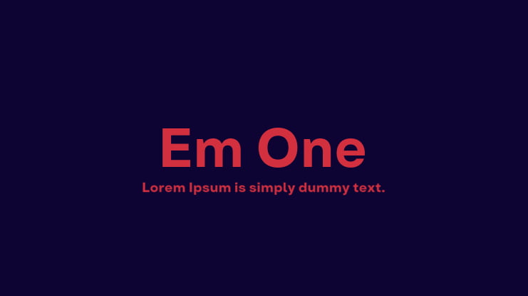 Em One Font Family