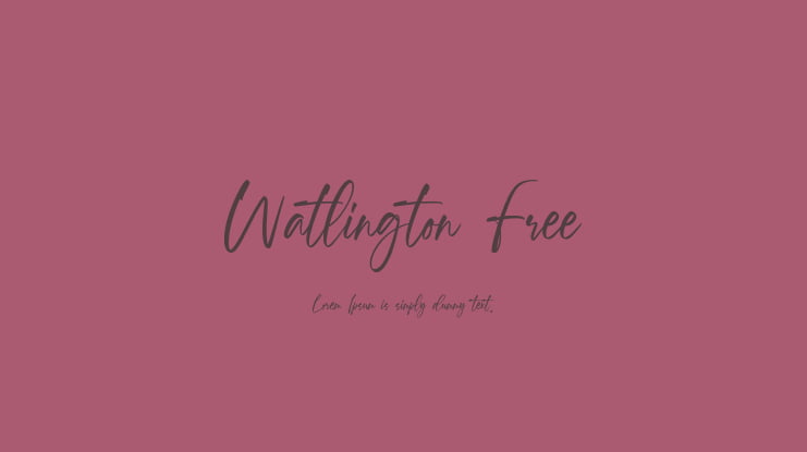 Watlington Free Font