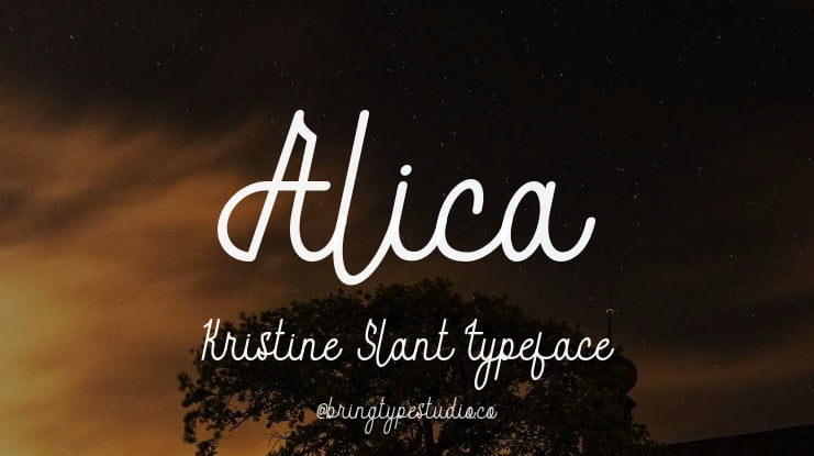 Alica Kristine  Slant Font