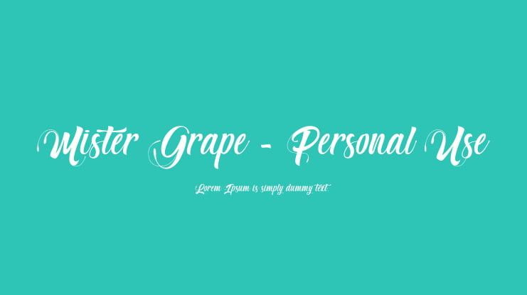 Mister Grape - Personal Use Font