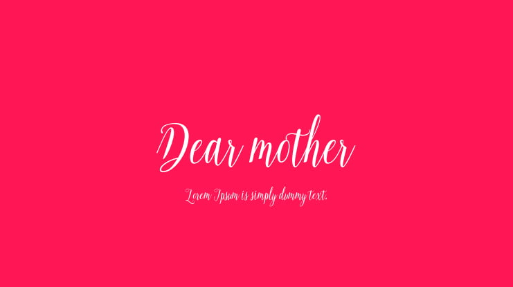 Dear mother Font