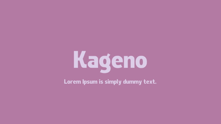 Kageno Font Family