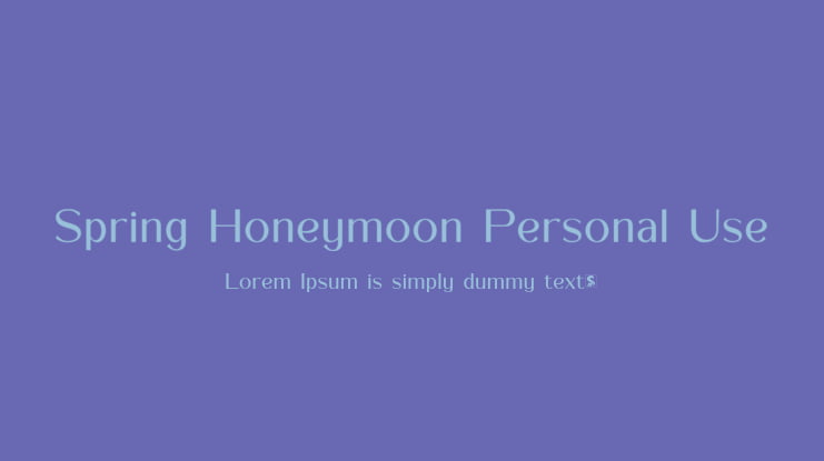 Spring Honeymoon Personal Use Font