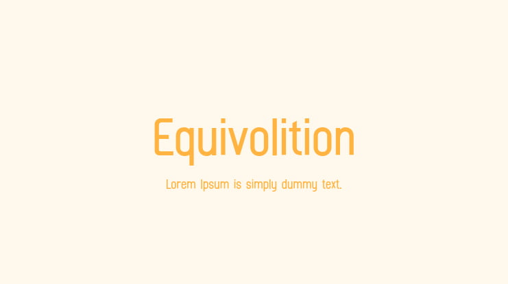 Equivolition Font Family