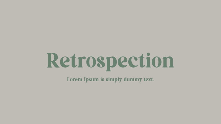 Retrospection Font