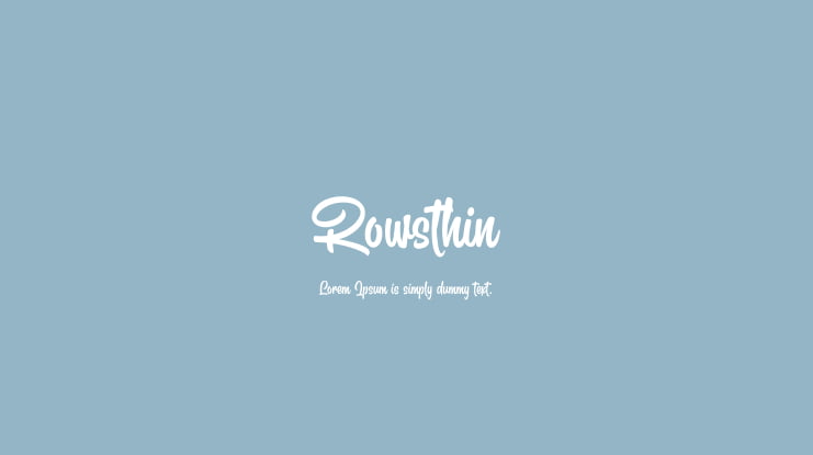 Rowsthin Font