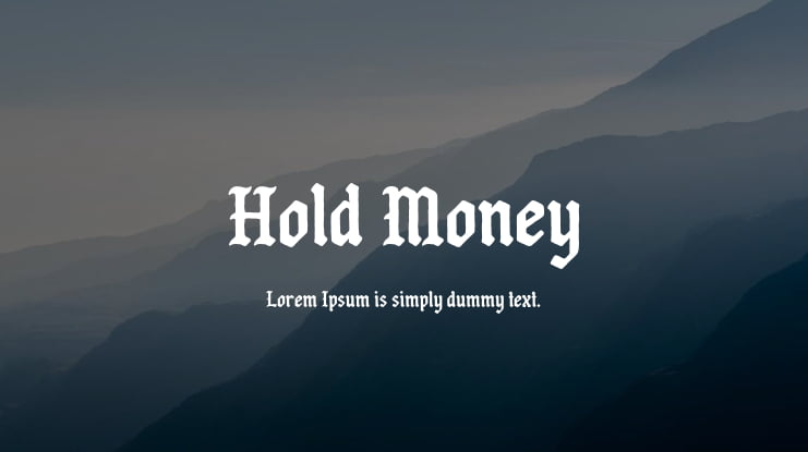 Hold Money Font