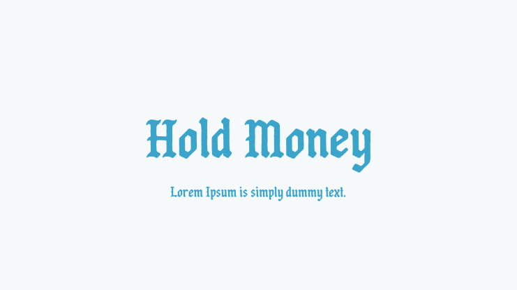 Hold Money Font