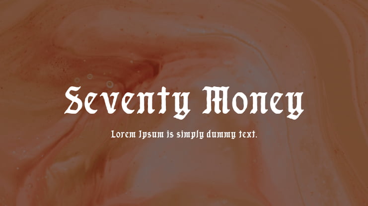 Seventy Money Font