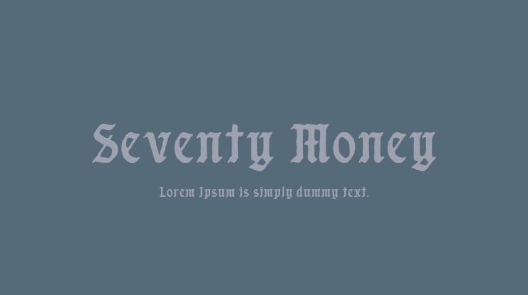 Seventy Money Font