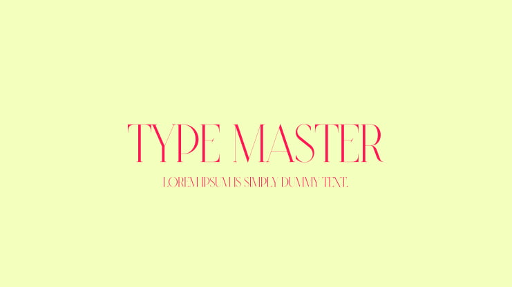 Type Master Font