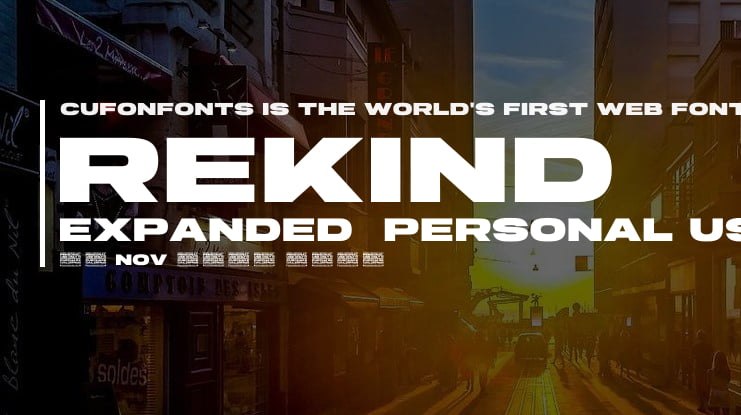 Rekind Expanded  Personal Use Only Font