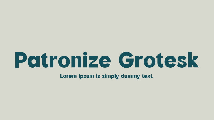 Patronize Grotesk Font