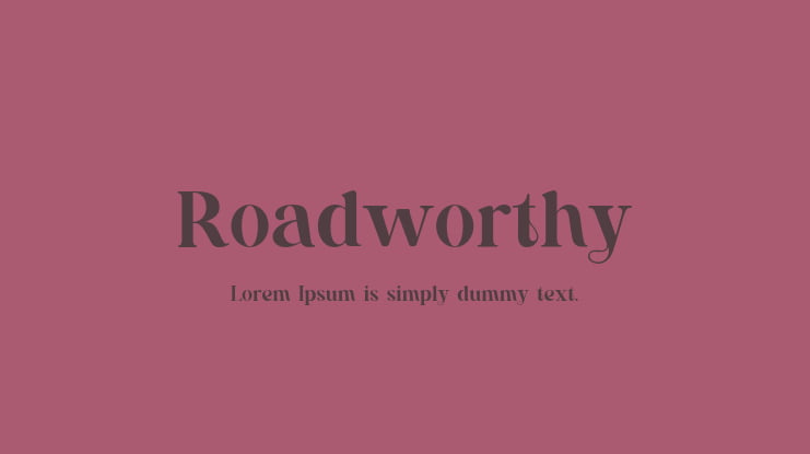 Roadworthy Font