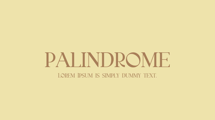 palindrome Font