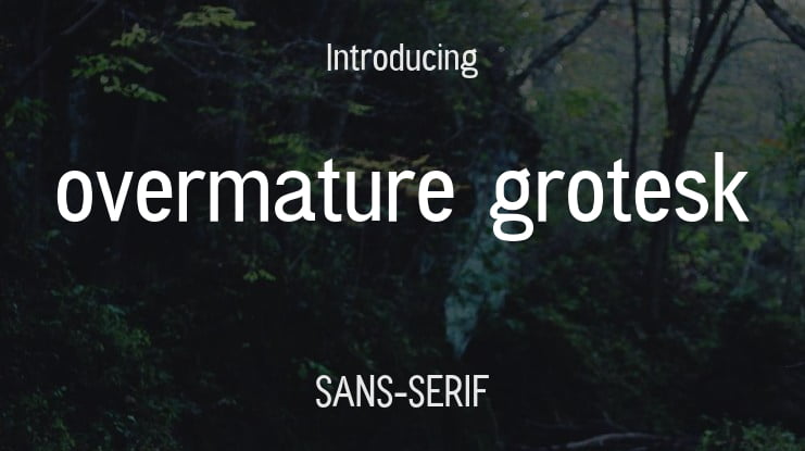 overmature grotesk Font Family