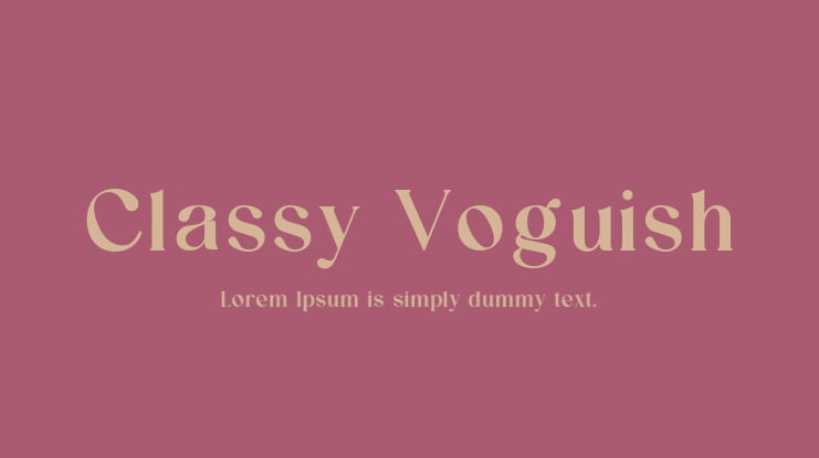 Classy Voguish Font