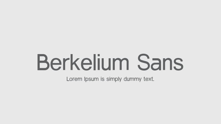 Berkelium Sans Font Family