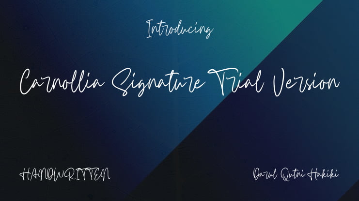 Carnollia Signature Trial Version Font