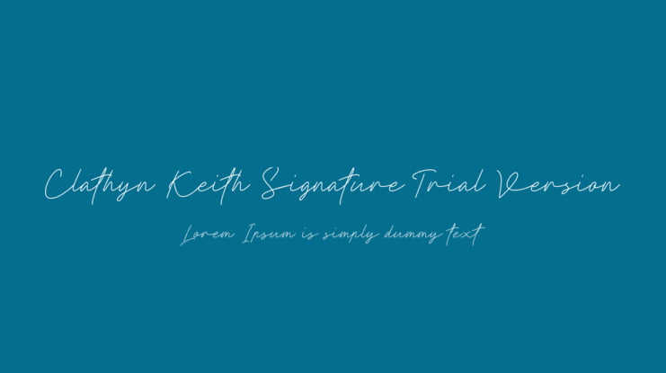 Clathyn Keith Signature-Trial Version Font