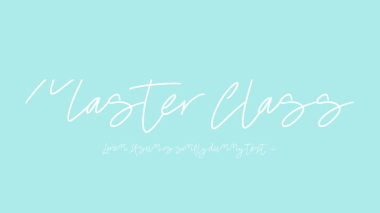 Master Class Font