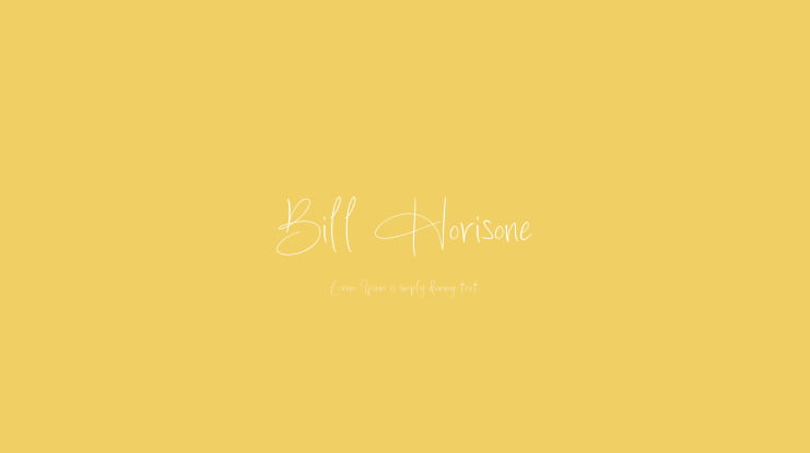 Bill Horisone Font